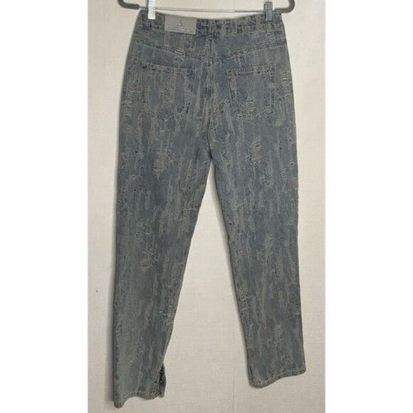 NWOT Maniere De Voir Florence Blue Distressed HiRise Bootcut Jeans Women Size 6 - Picture 14 of 16